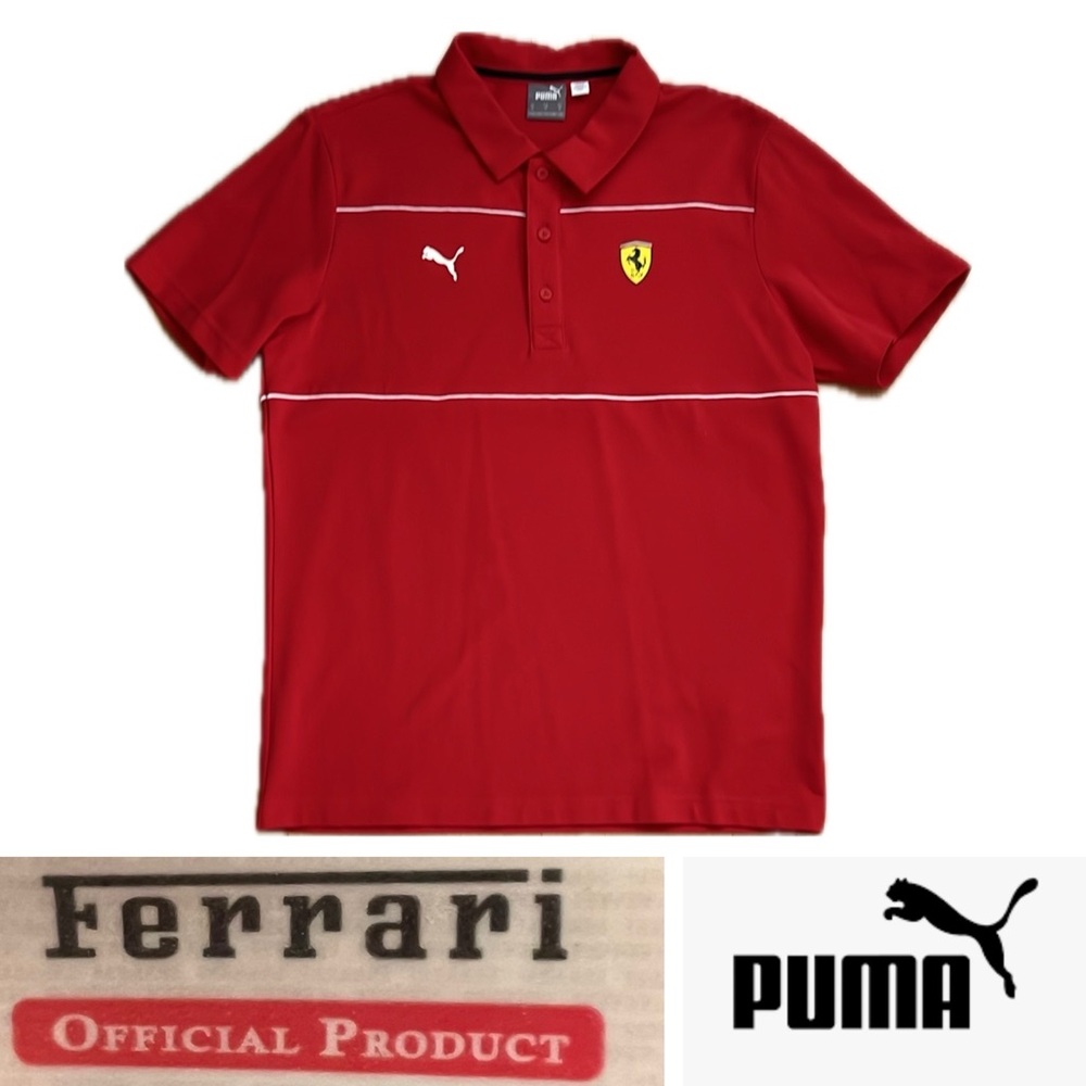 🏁NWOT Puma + Ferrari Men's Red Polo Shirt | Ferrari Official Product | Medium